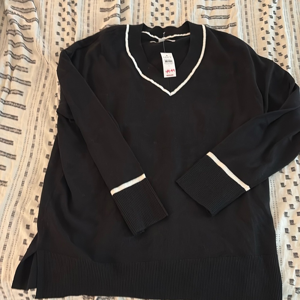 NWT LOFT black and white sweater